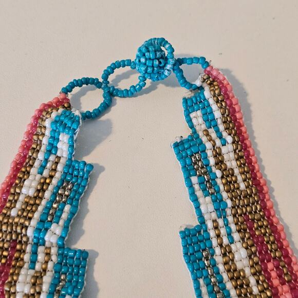 Bohemian Tribal Beaded Waterfall Necklace - Picture 5 of 5